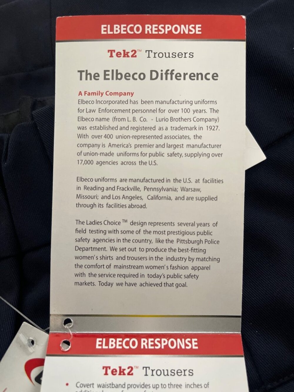 NWT Elbeco Response Tek2 Pants Womens sz 8 Navy E9614LCN - Picture 6 of 9
